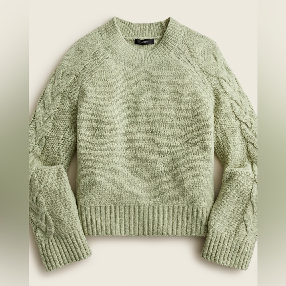 J.Crew Cashmere bouclé cable-sleeve sweater